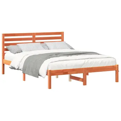 vidaXL Konstrukcija postelje z vzglavjem Voskast rjav 120 x 190 cm