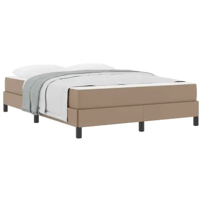 vidaXL Konstrukcija postelje z vzmetnico Kapučino 140 x 200 cm blago