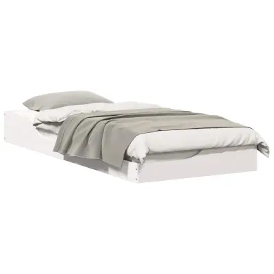 vidaXL Konstrukcija postelje Bela 80 x 210 cm Masivno borovo les