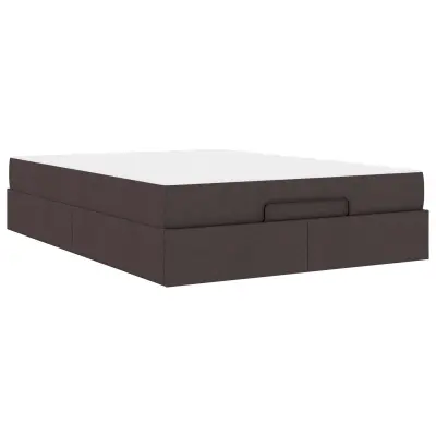 vidaXL Posteljni okvir z vzmetnico z vzmetnico 2 pcs Ten blago