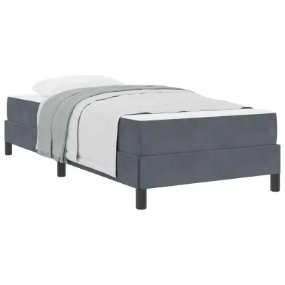vidaXL Postelja z vzmetnico z vzmetnico Temno siva 90 x 200 cm blago
