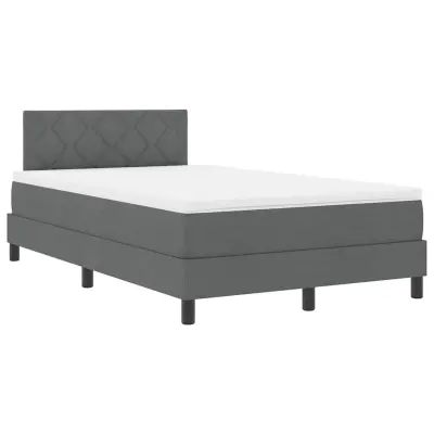 vidaXL Postelja z vzmetnico z vzmetnico Temno siva 120 x 190 cm blago
