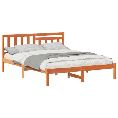 vidaXL Konstrukcija postelje z vzglavjem Voskast rjav 160 x 200 cm