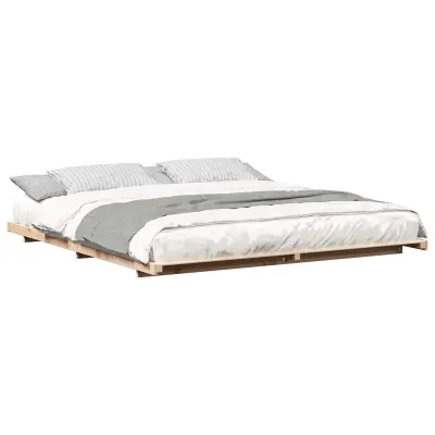 vidaXL Posteljni okvir Rjava 200 x 210 cm Trdna borovina