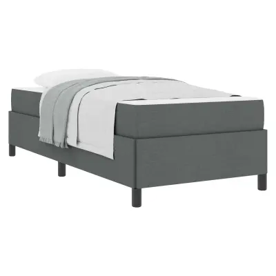 vidaXL Postelja z vzmetnico Temno siva 90 x 200 cm blago
