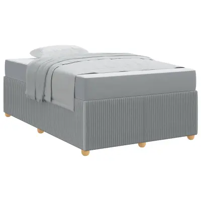 vidaXL Konstrukcija postelje Svetlo siva 120 x 190 cm blago