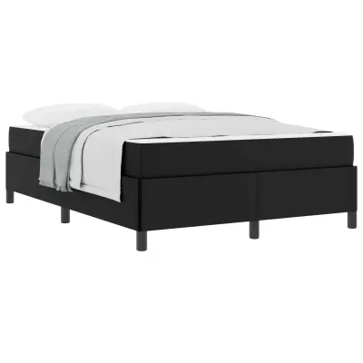 vidaXL Konstrukcija postelje z vzmetnico Črna 140 x 190 cm blago