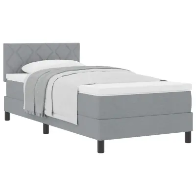 vidaXL Postelja z vzmetnico z vzmetnico Svetlo siva 90 x 190 cm blago