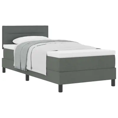 vidaXL Postelja z vzmetnico z vzmetnico Temno siva 80 x 200 cm blago
