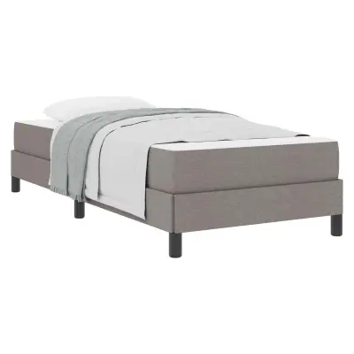 vidaXL Postelja z vzmetnico z vzmetnico Taupe 90 x 200 cm blago