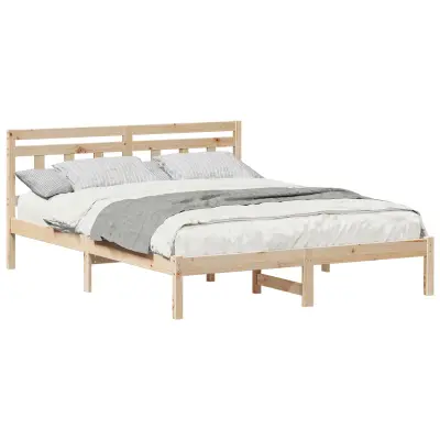 vidaXL Konstrukcija postelje Rjava 160 x 200 cm Masivno borovo les