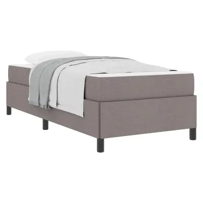 vidaXL Postelja z vzmetnico Taupe 100 x 200 cm blago