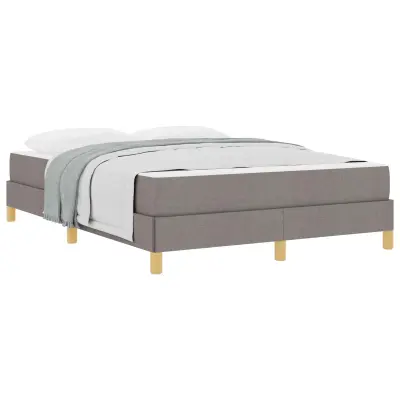 vidaXL Postelja z vzmetnico z vzmetnico Taupe 140 x 200 cm blago