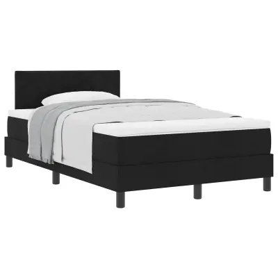 vidaXL Postelja z vzmetnico z vzmetnico Črna 120 x 200 cm blago