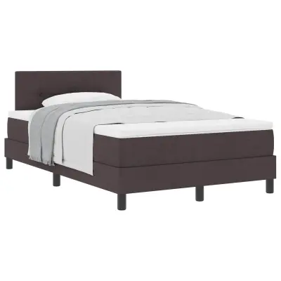 vidaXL Postelja z vzmetnico z vzmetnico Temno rjava 120 x 200 cm blago