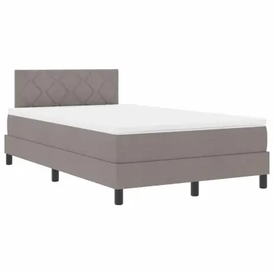 vidaXL Postelja z vzmetnico z vzmetnico Taupe 120 x 200 cm blago