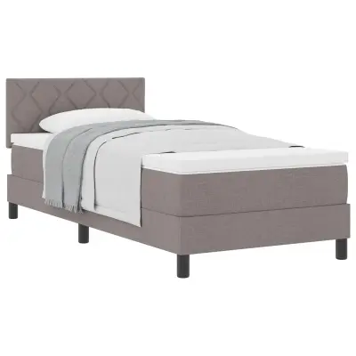 vidaXL Postelja z vzmetnico z vzmetnico Taupe 100 x 200 cm blago