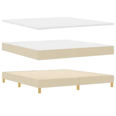 vidaXL Postelja z vzmetnico z vzmetnico krema 180 x 200 cm blago