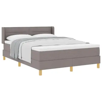 vidaXL Postelja z vzmetnico z vzmetnico Taupe 200 x 140 cm Poliester