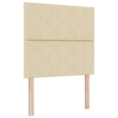 vidaXL Postelja z vzmetnico z vzmetnico krema 120 x 190 cm blago