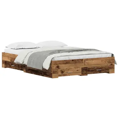 vidaXL Konstrukcija postelje Star les 140 x 190 cm Konstruiran les