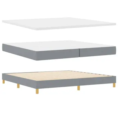 vidaXL Postelja z vzmetnico z vzmetnico Svetlo siva 200 x 200 cm blago