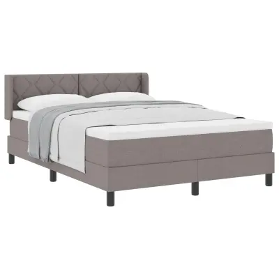 vidaXL Postelja boxspring z vzmetnico z vzmetnico Taupe 140 x 200 cm