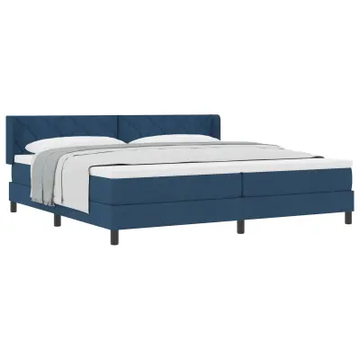 vidaXL Postelja boxspring z vzmetnico z vzmetnico Modra 200 x 200 cm