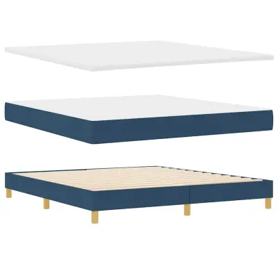 vidaXL Postelja z vzmetnico z vzmetnico Modra 180 x 200 cm blago