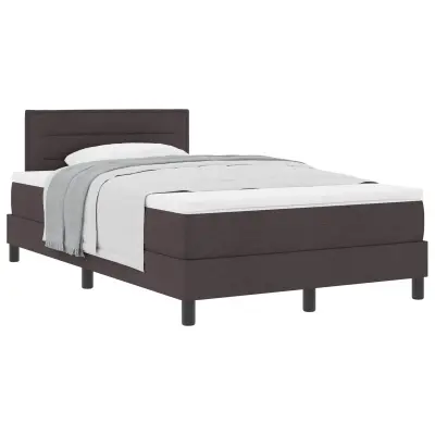 vidaXL Postelja z vzmetnico z vzmetnico Temno rjava 120 x 200 cm blago