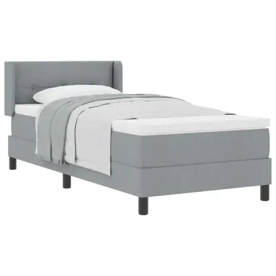 vidaXL Postelja z vzmetnico Svetlo siva 200 x 90 cm Poliester
