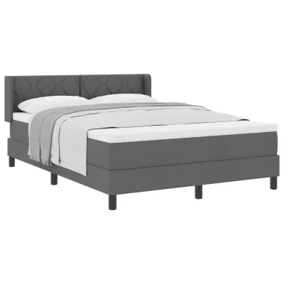 vidaXL Postelja boxspring z vzmetnico Temno siva 140 x 200 cm