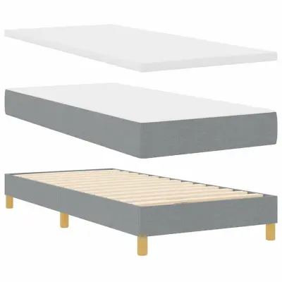 vidaXL Postelja z vzmetnico z vzmetnico Svetlo siva 80 x 200 cm blago