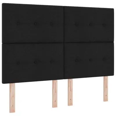 vidaXL Postelja z vzmetnico z vzmetnico Črna 160 x 200 cm blago