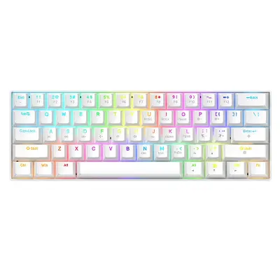 61-tipkovna Bluetooth tri-načinska RGB mehanska tipkovnica - čajna stikala