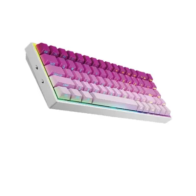 Žična Mešana Svetlobna Mehanska Tipkovnica 68 Tipk - Gradient Roza z Modrim Stikalom