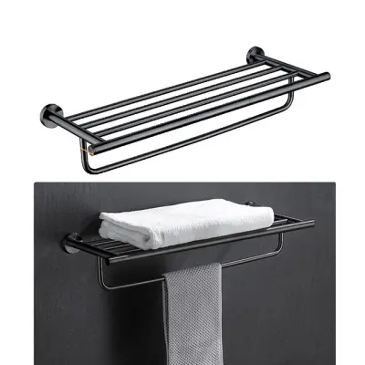 Komplet kopalniške opreme, nerjaveče jeklo, črn nosilec brisač, 0