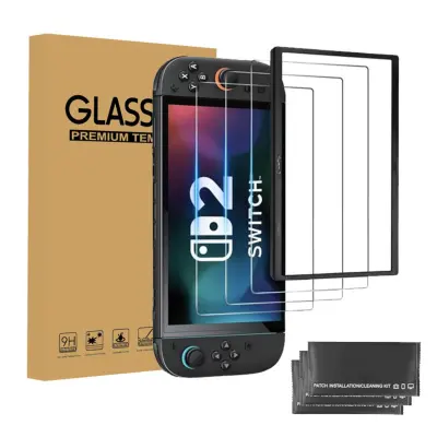 Visoka ločljivost Kaljeno steklo Zaščita zaslona 3-Pack za Switch 2