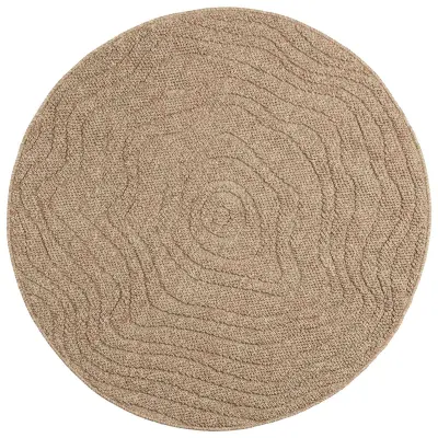 vidaXL Preproge za površine Moiré Okrogla Naravna Ø 120 CM