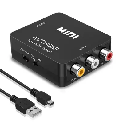 hdmi v av serija majhnih belih škatlic hdmi/vga/av pretvornik video signala vtič adapter kabel-AV v HDMI črn