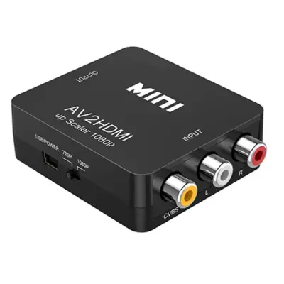 Pretvornik RCA v HDMI, adapter AV v HDMI, 1080P mini RCA kompozitni CVBS video avdio pretvornik