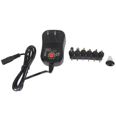 Univerzalni nastavljivi AC/DC polnilnik s preklopnim napajanjem od 100 do 240 V do 3 V/4,5 V/5 V/6 V/7,5 V/9 V/12 V z močjo 12 W