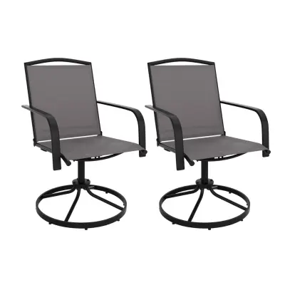 Komplet vrtni stoli vrtljivi 360° sivi 2 kosa.