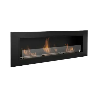 AARON HOME Milano bioetanolni stenski kamin (črn)