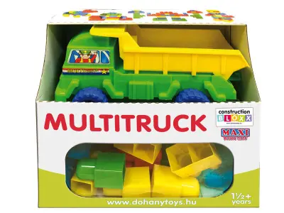 698 zelen tovornjak - kiper s 24 maxi kockami za otroke