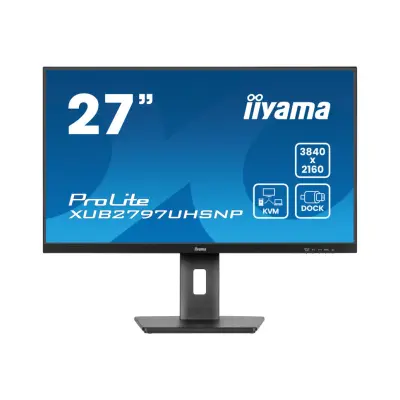 Monitor Iiyama 68,6 cm (27,0") XUB2797UHSNP-B1 3840x2160 IPS 4ms HDMI DisplayPort USB-C 96W DP-Out 3xUSB3.2 USB-C-Out Pivot Zvočniki