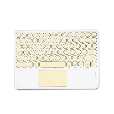 Bluetooth tipkovnica z okroglimi tipkami in sledilno ploščico - Združljiva z iPad, tablicami Yellow