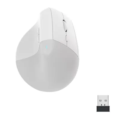 Ergonomska Bluetooth miška z dvojnim načinom in nastavljivo DPI White