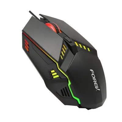 Črna žična igralna miška z RGB osvetlitvijo, 1600 DPI, 6 gumbov, združljiva z računalnikom