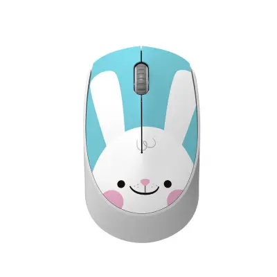 Brezžična miška Cartoon Blue Rabbit - 2.4G Ergonomska Mini Optična Miška